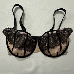 Scantilly Passion Lace Bra 34FF Black Nude Sheer